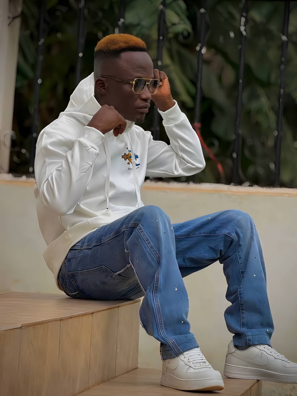 Ricky Rhythms official white hoodie merchandise photo three